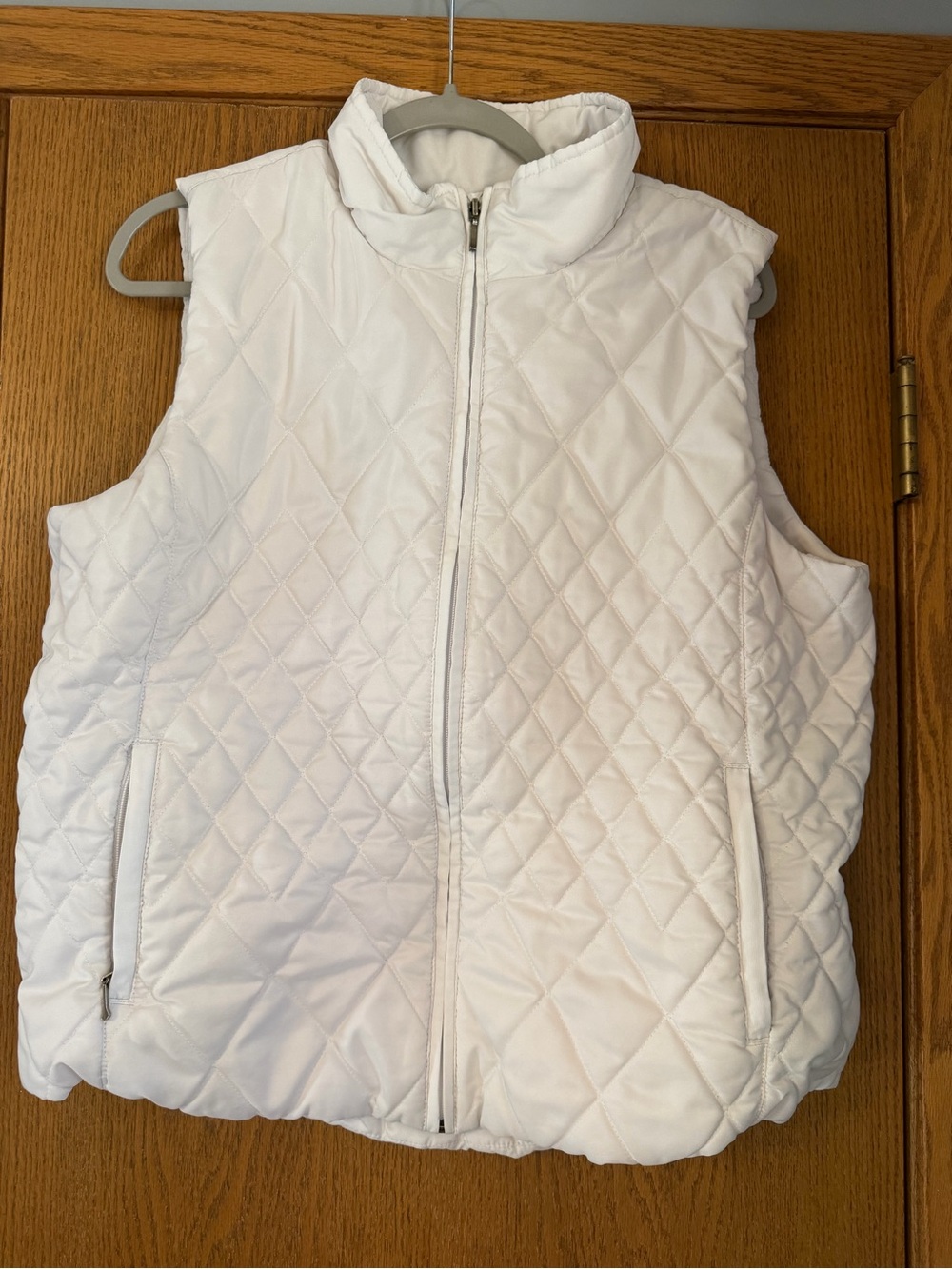 Coldwater Creek White Quilted Sleeveless Vest Large